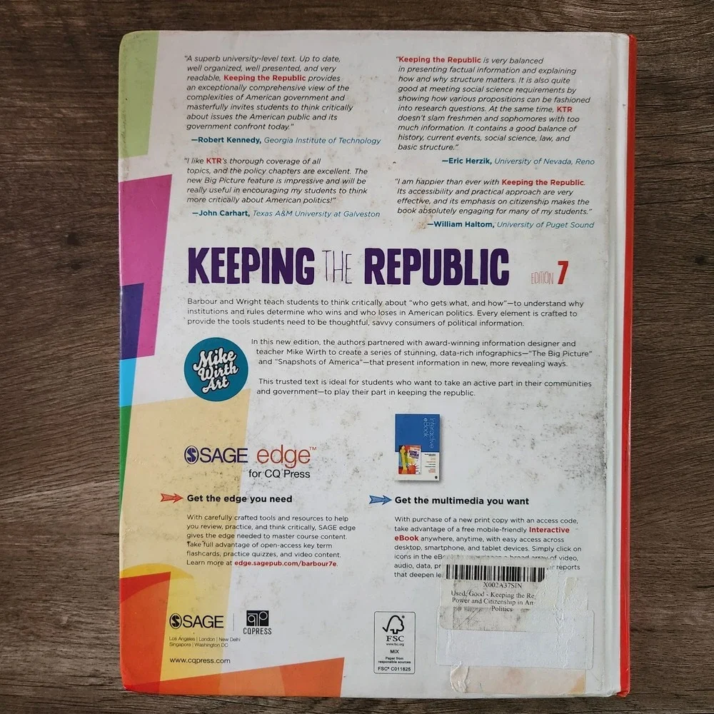 Keeping the Republic Power and Citizenship in American Politics 7th Ed Barbour